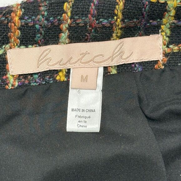 Anthropologie Hutch Windowpane Mini Skirt Tweed Size M Medium Brown Zipper - Picture 8 of 10